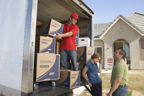 Professional man and van helping with boxes in Forestgate